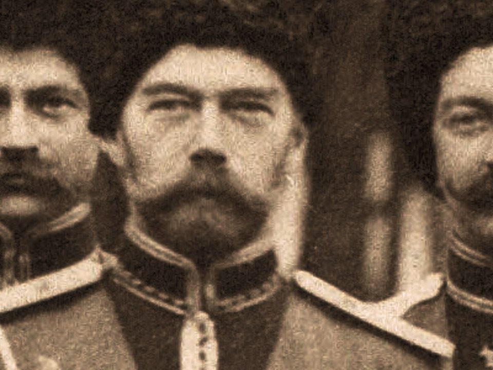 La estepa de Añil. Nicolas II con cosacos de su guardia. Descripción, librosynovelas